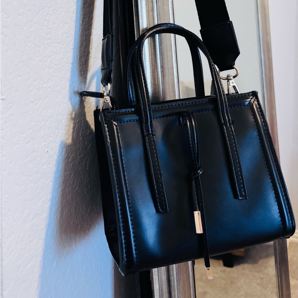 Elegant Black ZARA Leather Handbag
